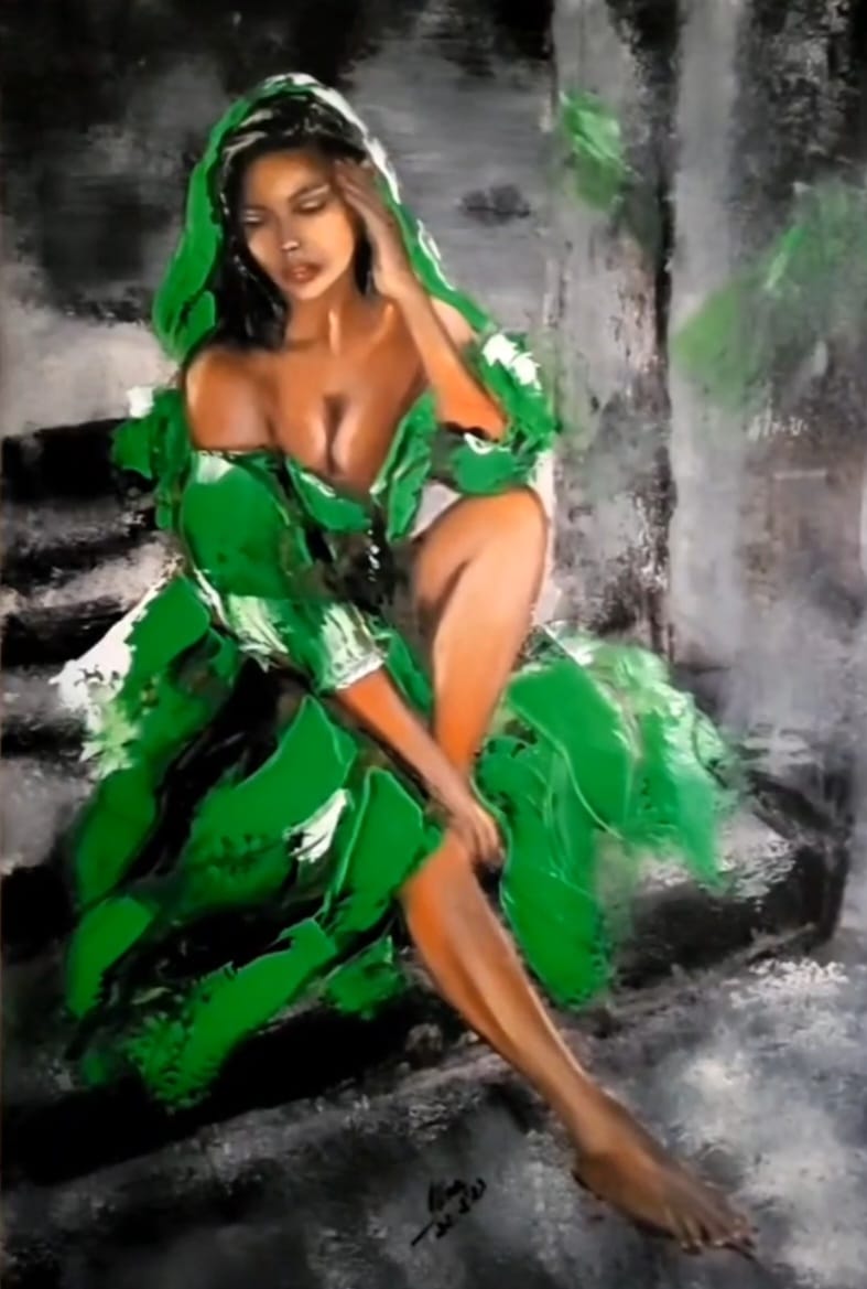 ArteDiAlina.com painting: Green Queen